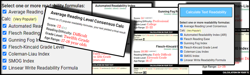 Average Readability Concensus Calc
