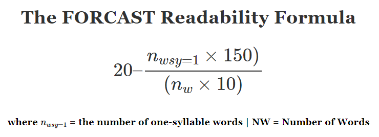 Formula Forcast Readability